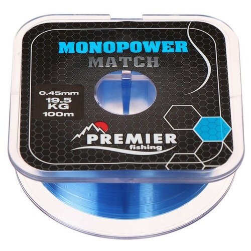 Леска Premier fishing MONOPOWER Match, blue, 0,45 мм/100 м