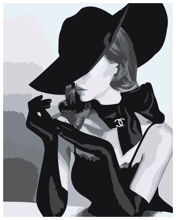 Картина по номерам "Черно-белая дама", 40x50 см