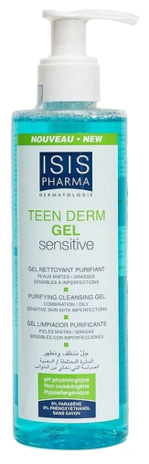 ISISPHARMA Гель для умывания очищающий для жирной и проблемной кожи Teen Derm Gel Sensitive, 250 мл, 270 г