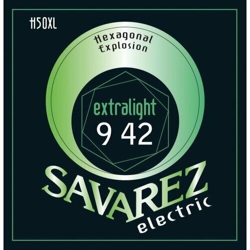 Savarez H50XL Hexagonal Explosion Extra Light, струны для электрогитары 9-42, никелевое покрытие