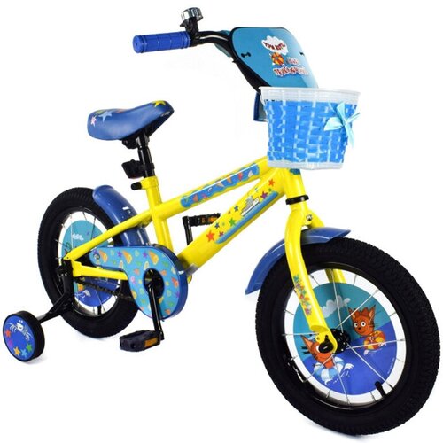 Велосипед детский двухколесный с колесами 14 Три Кота желто-голубой ВНМ14202 858000₽