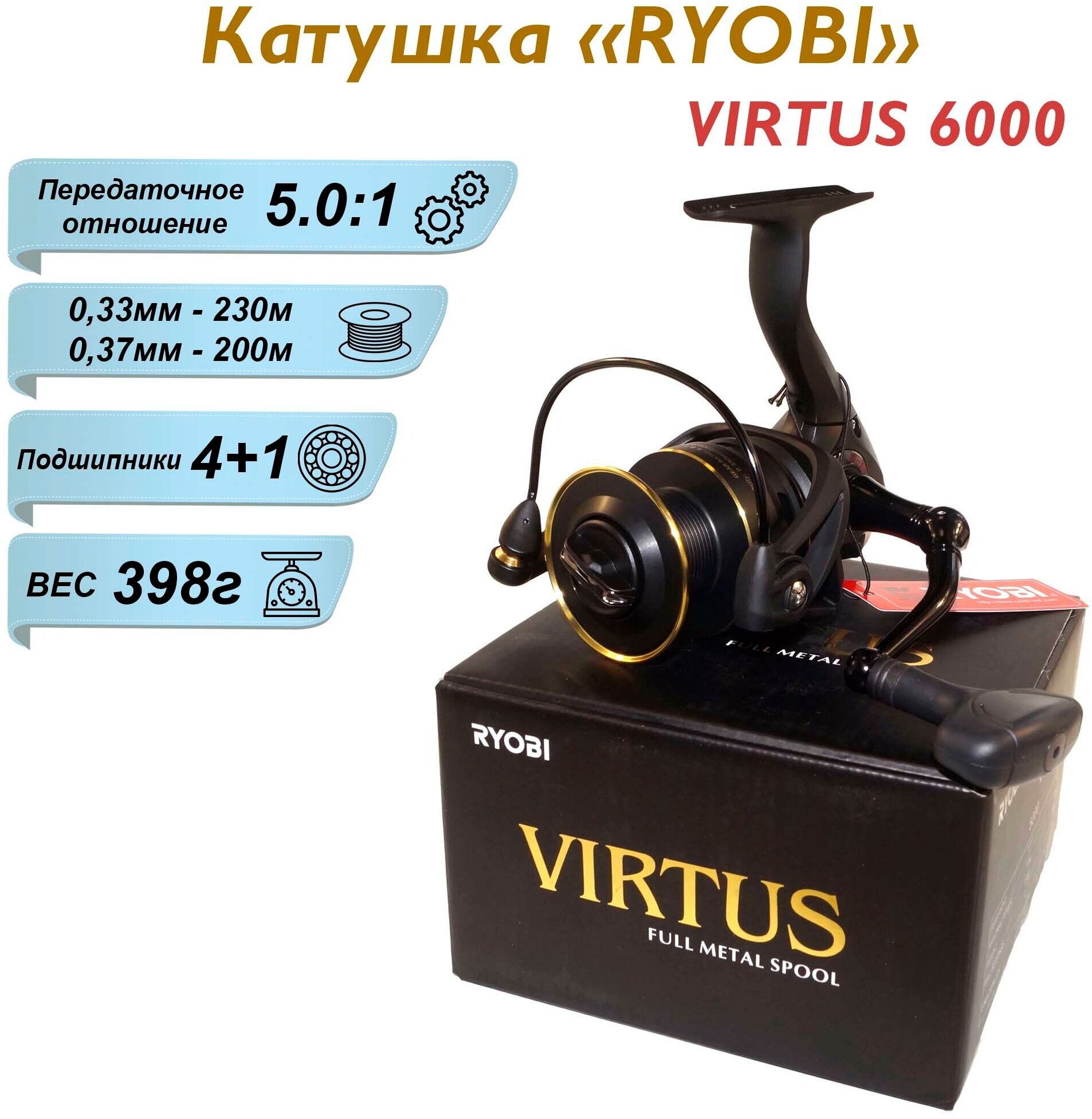 Катушка безынерционная RYOBI Virtus 2000
