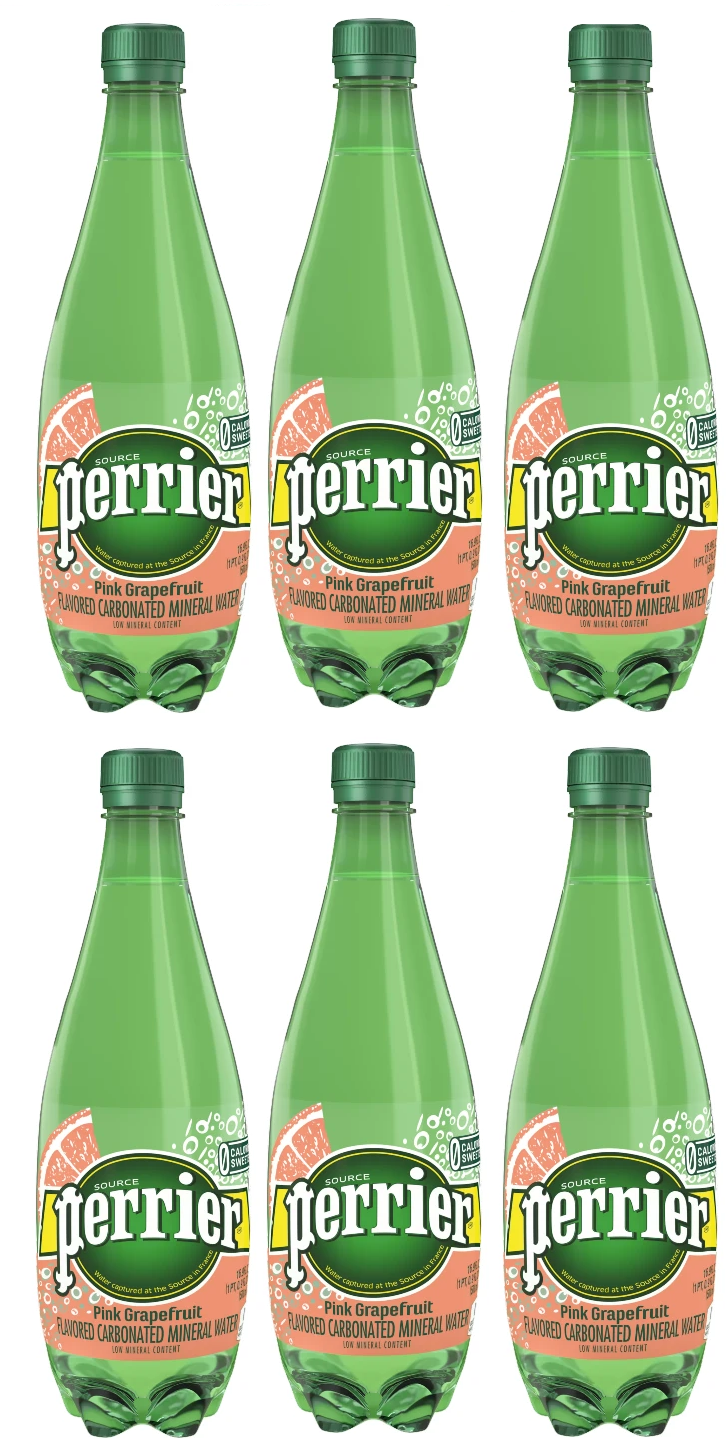 Минеральная вода Perrier (Перье), со вкусом грейпфрута, 6 шт по 0,5 л пэт