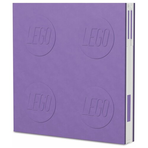 52445 Книга для записей (158х158мм., 176 листов, линейка, 150х152мм.), с лиловой гелевой ручкой (толщина линии 0,70 мм.) LEGO - Locking Notebook