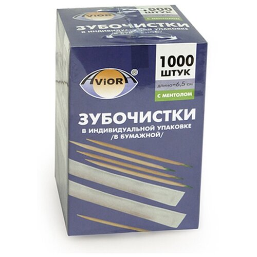 Зубочистки бамбук в инд. бум. упак. с ментолом 1000шт./уп. 401-609