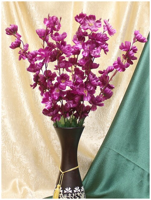 Цветок декоративный Сакура, сиреневый, искусственный, 7 веток, 50 см, цена за 1 цветок
