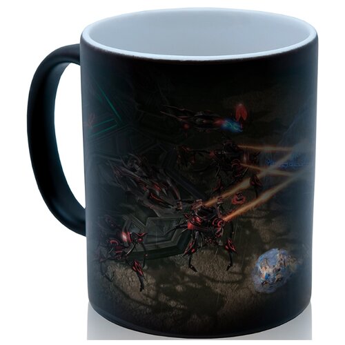 фото Кружка хамелеон по мотивам игры starcraft , старкрафт, протосы, танки терранов, оригинальный сувенир drabs