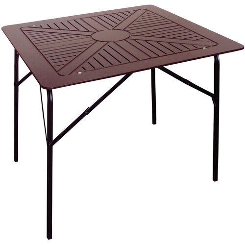 Стол складной к набору Мебельторг Бистро арт. КА6273 квадратный Каркас черный/Столешница коричневая