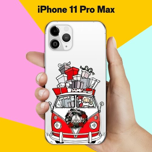 Силиконовый чехол новогодний Машина на Apple iPhone 11 Pro Max силиконовый чехол новогодний машина на apple iphone 12 mini