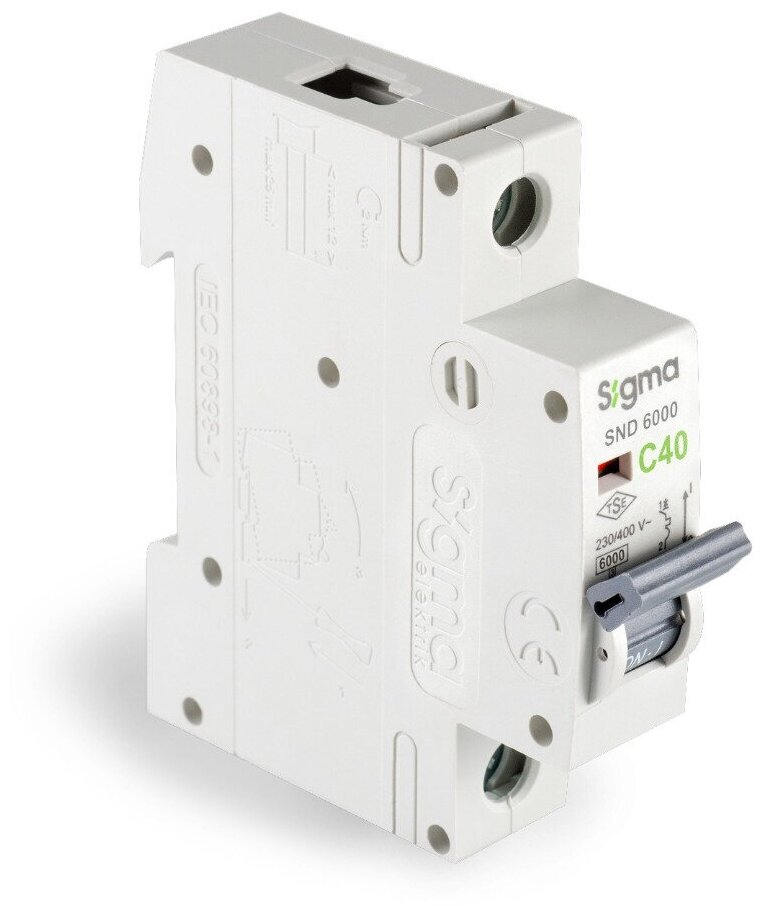Автоматический выключатель 1P C 40A 6kA SIGMA ELEKTRIK