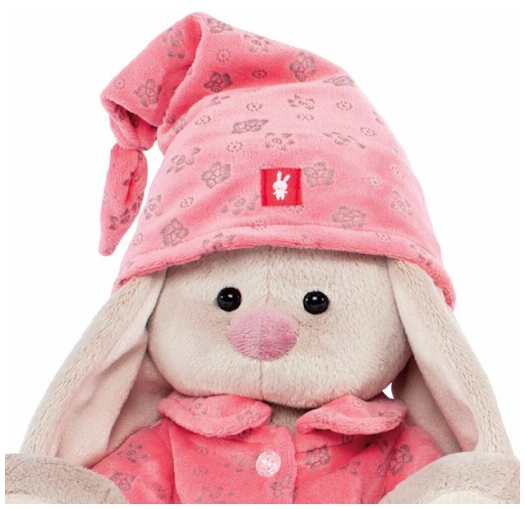 Мягкая игрушка Зайка Ми в розовой пижаме, 23 см, бежевый - фотография № 10