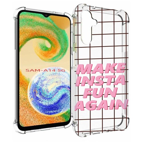 Чехол MyPads розовая-надпись-про-инст для Samsung Galaxy A14 4G/ 5G задняя-панель-накладка-бампер