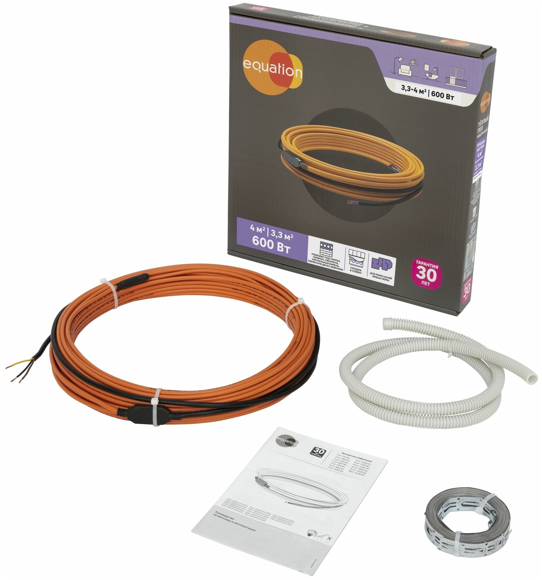фото Нагревательный кабель для теплого пола Equation 29 м, 600 Вт