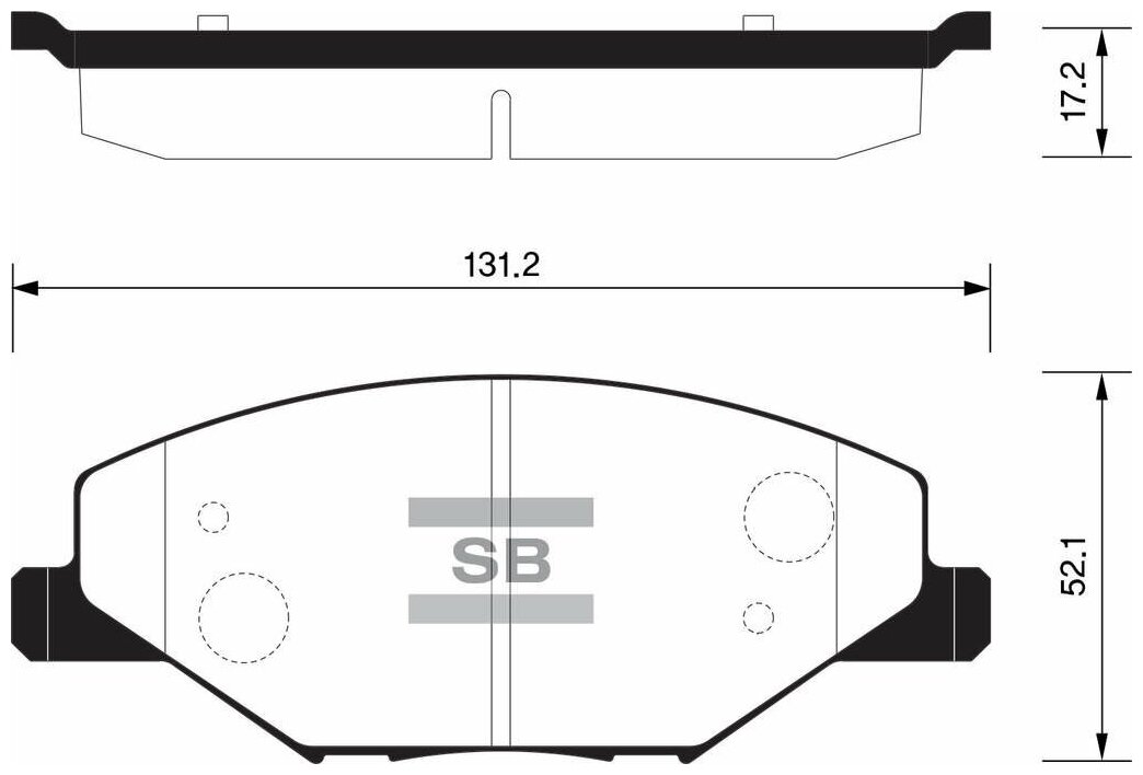 Колодки тормозные передние VW Polo Sedan 2010- SKODA Rapid 2014- SANGSIN SP1595