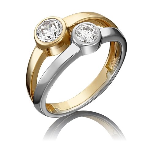 фото Платина кольцо из комбинированного золота с swarovski zirconia 01-5339-00-501-1121-38
