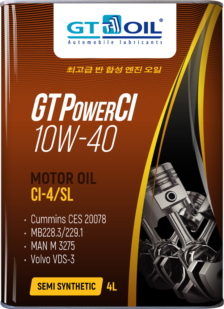 GT OIL Масло Моторное Gt Power Ci, Sae 10w40, Api Ci-4/Sl, 4 Л