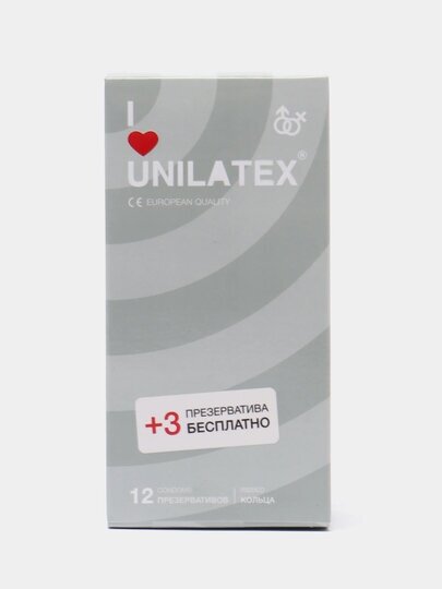 Unilatex / Презервативы Unilatex Ribbed 12+3 шт, Поверхность с кольцами.