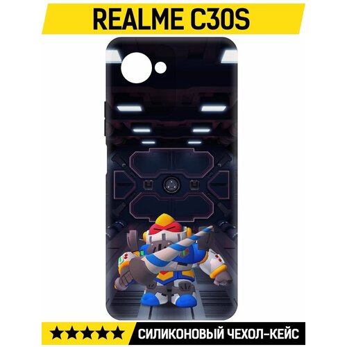 Чехол-накладка Krutoff Soft Case Brawl Stars - Паладин Вольт-Меха для Realme C30s черный чехол накладка krutoff soft case brawl stars паладин вольт меха для honor 70 черный