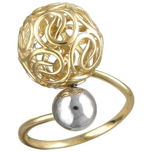 фото Эстет кольцо шарики из комбинированного золота 01к0612775ж, размер 15.5