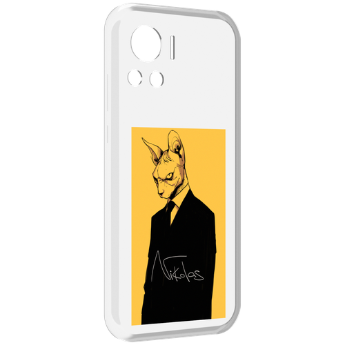 Чехол MyPads кот-в-смокинге-на-желтом-фоне для Motorola Edge 30 Ultra задняя-панель-накладка-бампер