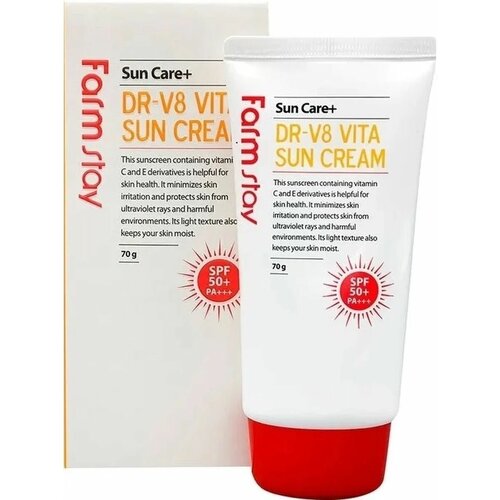 Солнцезащитный крем для лица с витаминным комплексом DR-V8 Vita Sun Cream SPF 50+ PA+++ 70 мл. солнцезащитный крем для лица с витаминным комплексом farmstay dr v8 vita sun cream spf 50 pa 70g