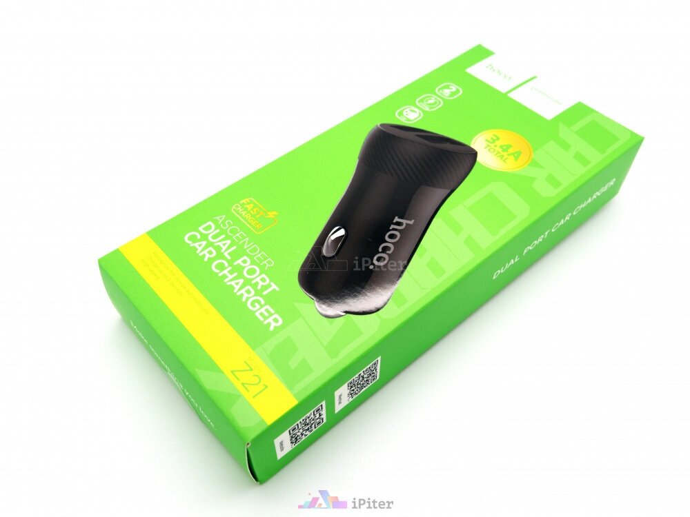 Автомобильное зарядное устройство НОСО Z21 2USB/2.4/5V чёрный Hoco - фото №14