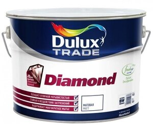 Dulux Diamond Extra Matt Краска для стен и потолков износостойкая (белая, глубокоматовая, база BW, 9 л)