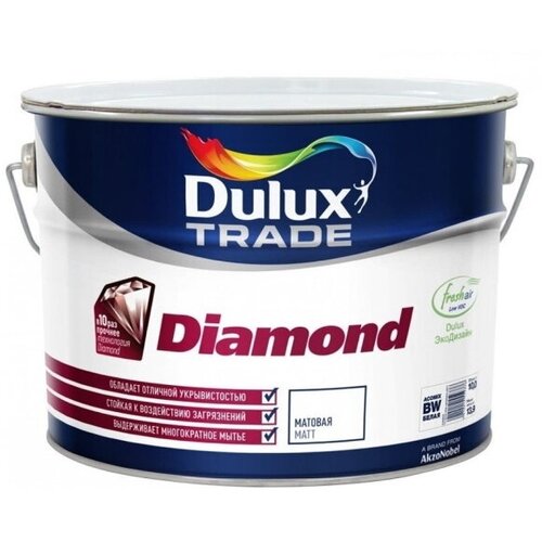 Dulux Diamond Extra Matt Краска для стен и потолков износостойкая (белая, глубокоматовая, база BW, 4,5 л) краска водно дисперсионная dulux diamond extra mat для стен и потолков база влагостойкая моющаяся глубокоматовая 03bb 17 015 9 л
