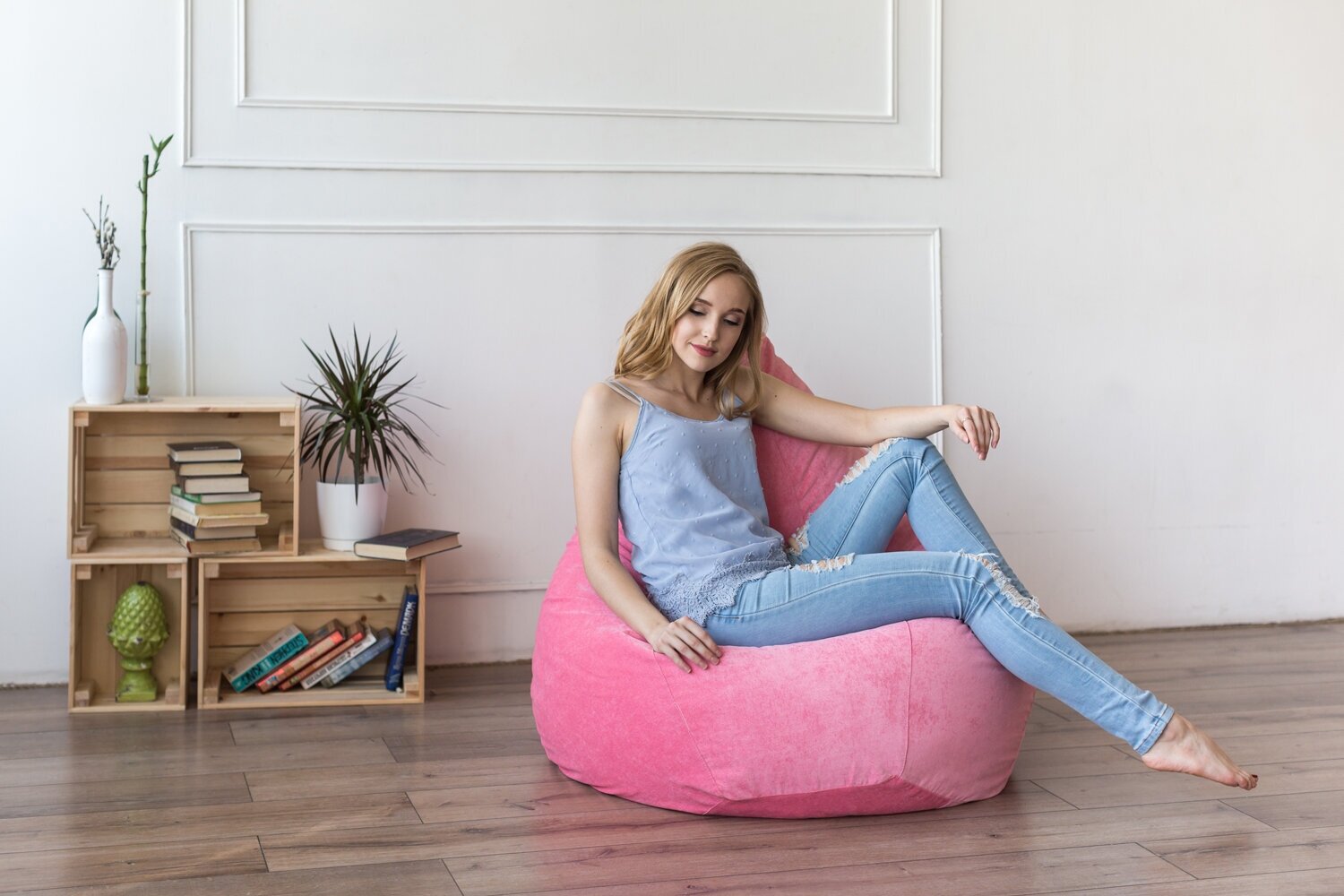 Кресло Мешок Груша Розовый Микровельвет (XL, Классический) - фотография № 7