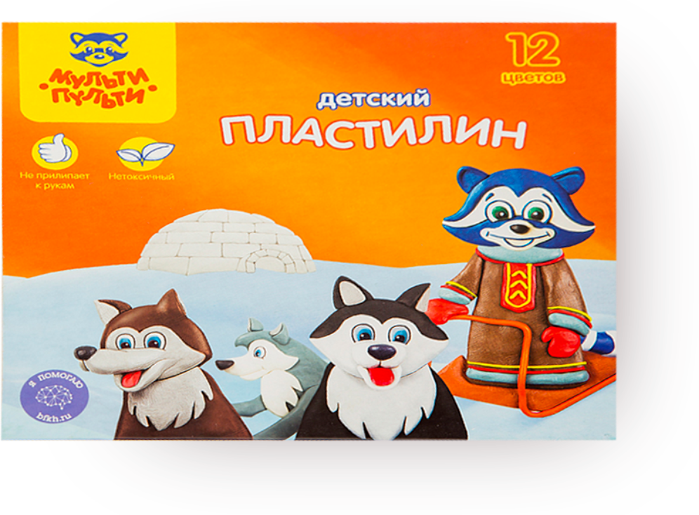 Пластилин Мульти-Пульти Енот на Аляске 12 цветов - фото №4