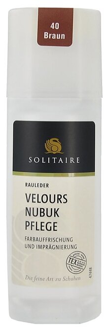 Средство для кожи велюр/нубук SOLITAIRE Velours Nubukpflege 75ml цвет- средне-коричневый
