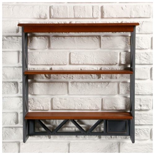 Полка Лофт трехъярусная 495014 см орех 2801₽