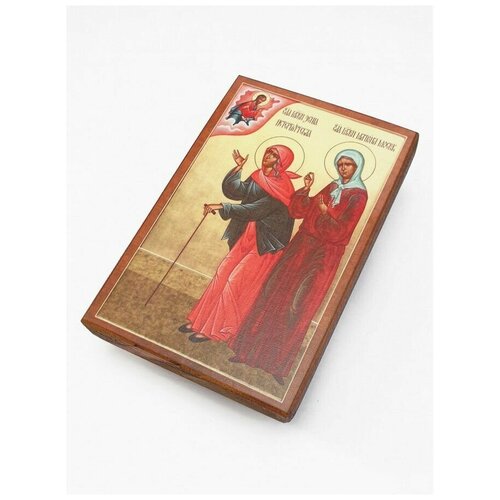 Икона Святые Матрона и Ксения 15х22 см икона святые ксения и матрона на мдф 6х9