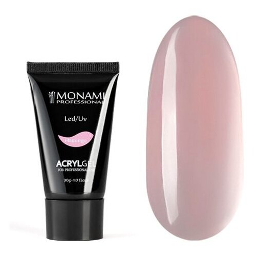 акриловый гель для наращивания ногтей naomi acrygel 04 15 г Monami акригель Acryl Gel камуфлирующий, flamingo