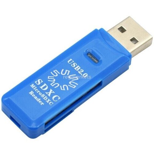 Кардридер 5bites RE2-100BL USB 2.0 SD TF Plug