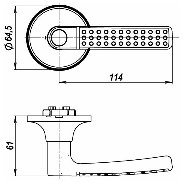 Ручка-защелка 6026 AB-E (ключ/фиксатор), бронза