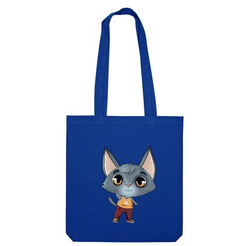 Сумка шоппер Us Basic, синий сумка кот лопоух фиолетовый