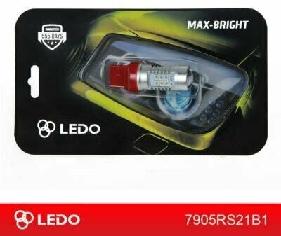 LEDO 7905RS21B1 Лампа светодиодная W21W Max-Bright 21SMD 12V кр.