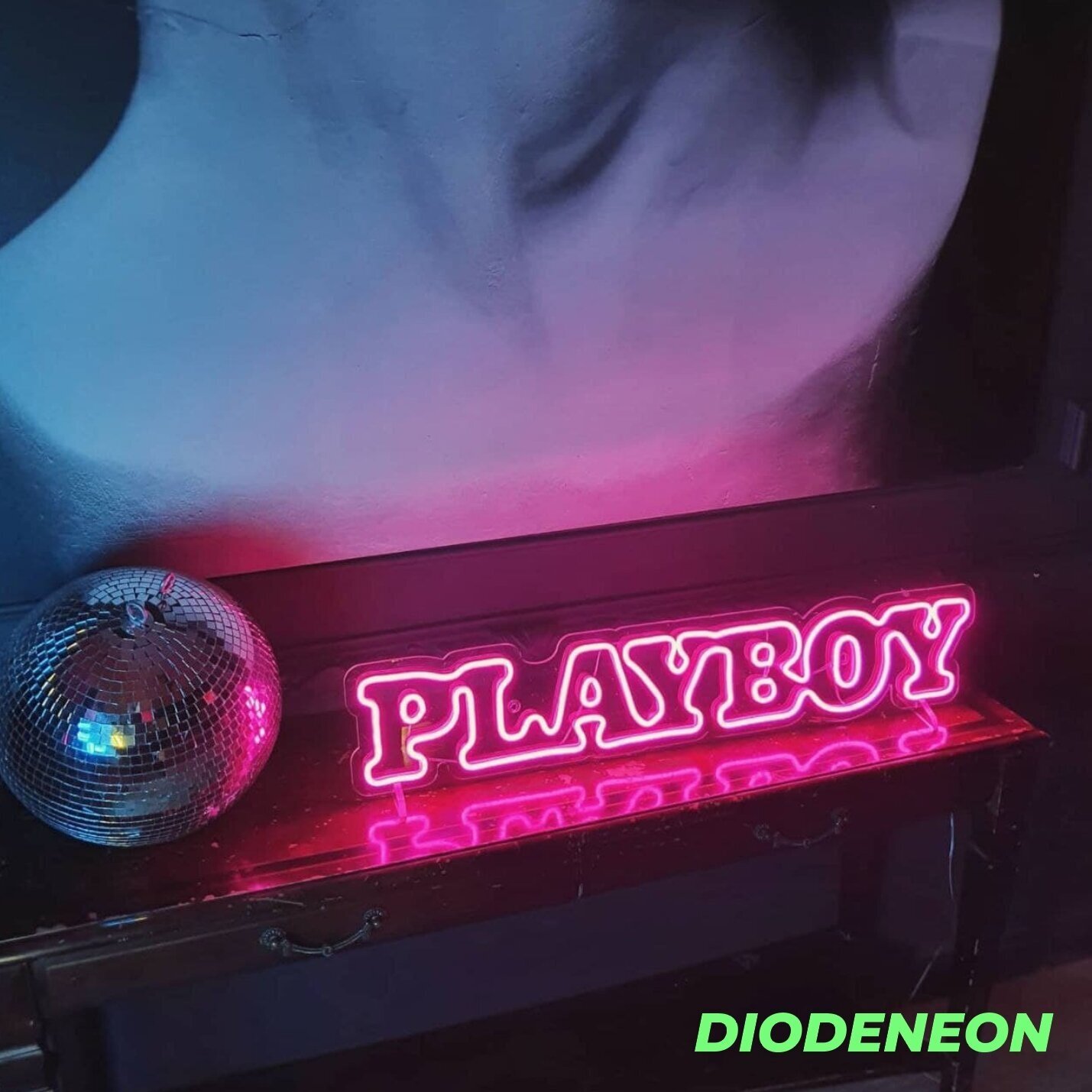 DIODENEON / Неоновый светильник "Плейбой"20х60 см., неоновая вывеска, гибкий неон, ночник - фотография № 1