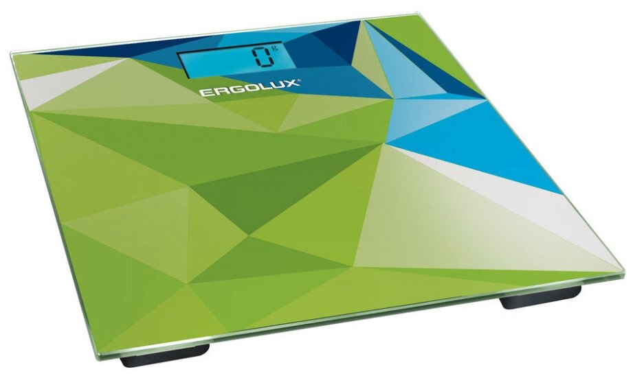Весы напольные ERGOLUX ELX-SB03-C34 абстракция зелено-синяя, до 180 кг, LED подсветка 84751