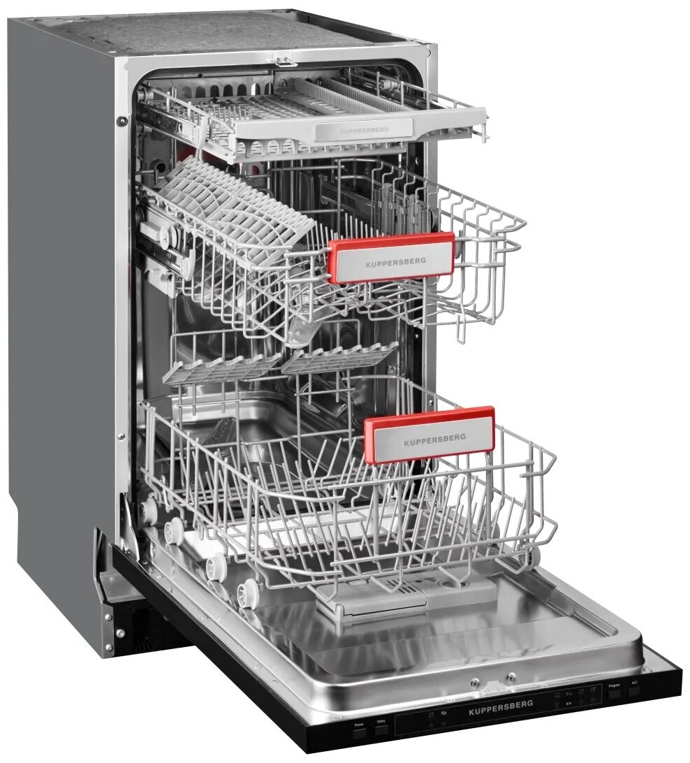 Встраиваемая посудомоечная машина 45см KUPPERSBERG GS 4557 черный (3 корз луч)
