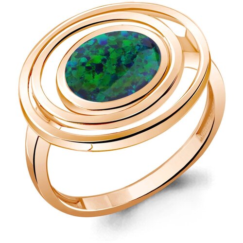 фото Кольцо diamant online, серебро, 925 проба, золочение, опал, размер 19