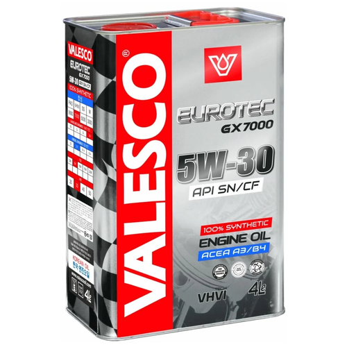 Масло VALESCO EUROTEC GX7000 5w-30 SN/CF синтетическое 4 л