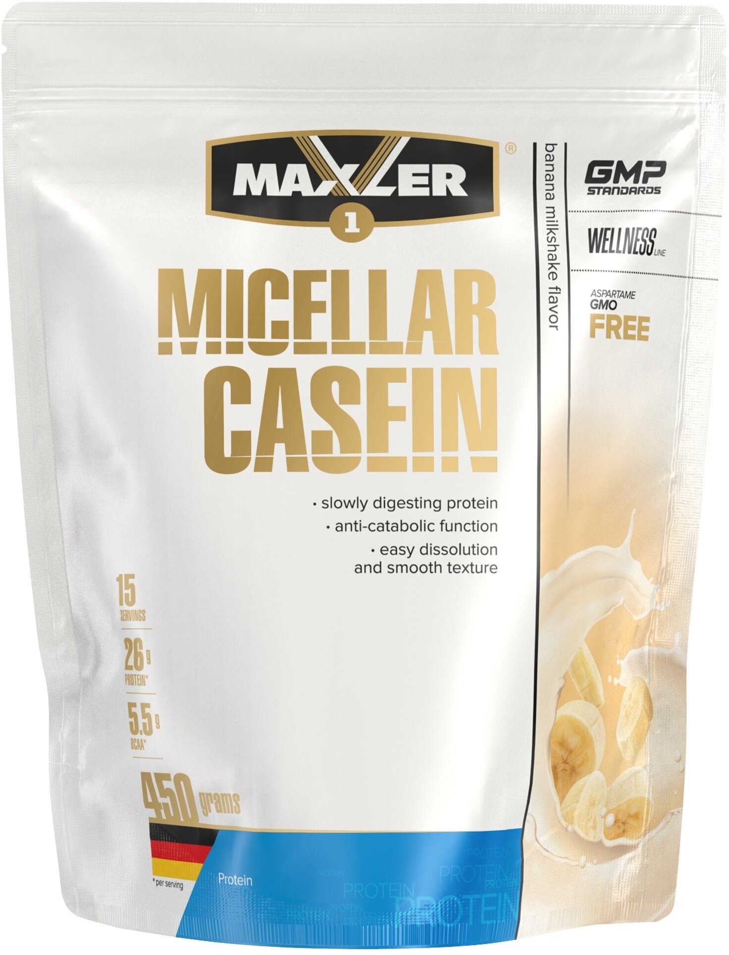 Казеиновый протеин MAXLER Micellar Casein 450 г, Банан