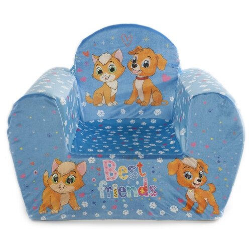 фото Игрушечное детское кресло "котик и собачка" с антискользящим основанием joyarty