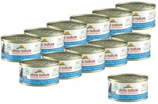 Almo Nature Консервы для Кошек с Атлантическим Тунцом 75% мяса (HFC Adult Cat Atlantic Tuna) 0,07 кг х 12 шт.