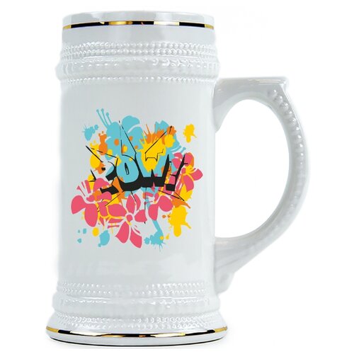 фото Пивная кружка яркие цветы drabs