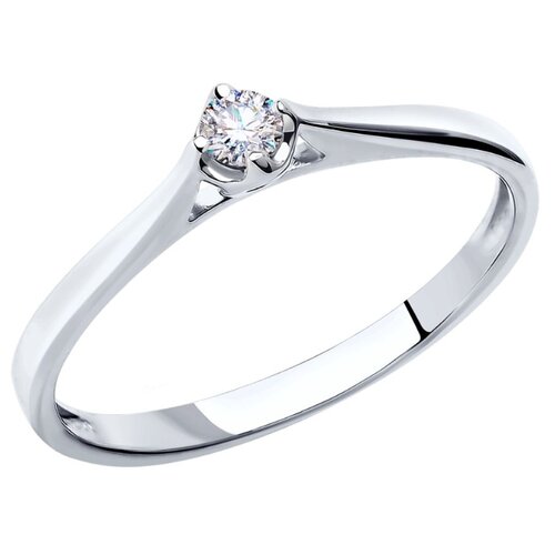 фото Sokolov кольцо с бриллиантом из белого золота 1011384, размер 17