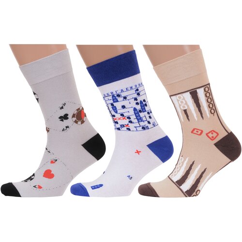 фото Комплект из 3 пар мужских носков moscowsocksclub микс 11, размер 25 (38-40)