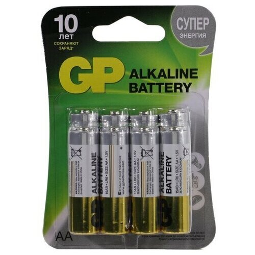 Батарейки Gp Alkaline GP15AE-2CR8 батарейка duracell optimum aa r6 lr6 fr6 hr6 zr6 4шт